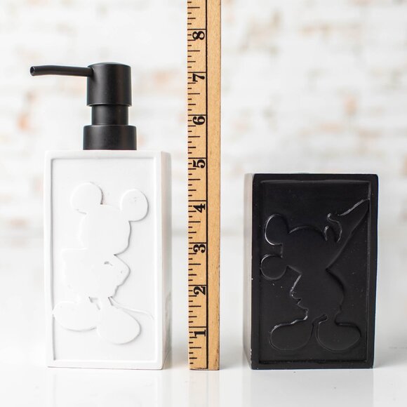 Disney Black & White Mickey Mouse Pump Lotion Dispenser & Toothbrush Holder Set - Picture 6 of 7